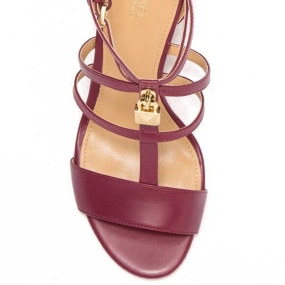 NEW MK Michael Kors Antoinette Leather Heel Sandal‎ - Picture 2 of 5